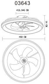 Globo 03643 - Ventilator LED tavan CELESTE 40W 230V 3000-6500K + DO