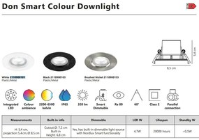 Spot incastrabil LED RGB CCT, IP65 Don Smart Color alb