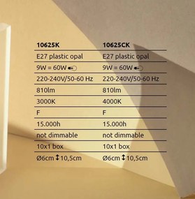 Bec LED E27 AGL 9W 810lm 4000K