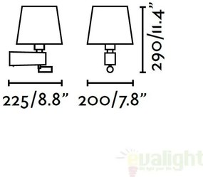 Aplica de perete moderna alba cu reader LED, ROOM 29976