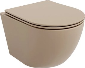 Mexen Lena vas WC Rimless cu capac cu cădere lentă slim, duroplast, cappuccino mat - 30224064