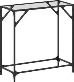 vidaXL Măsuță de cafea, blat din sticlă transparentă, 80x35x81 cm oțel
