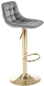 Scaun de bar H120 velvet gri/gold