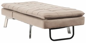 Fotoliu extensibil, gri maro TAUPE/crom, REMAN
