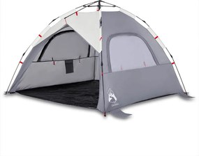 vidaXL Cort camping 3 persoane gri impermeabil setare rapidă