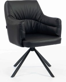 HR840 BAZĂ STEA Scaun Negru Piele Ecologica cu Bază Neagră