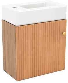 Mobilă de baie cu lavoar și dulap sub lavoar, Culoare naturală | Aosom Romania