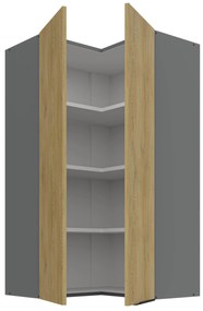 Dulap superior de bucătărie de colț Carminia 60x60 GN-108 2F (90) (stejar cremona + antracit). 1127939
