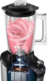 La mâna a doua: Blender Philips HR3760/00, 1500W, 2L, ProBlend Ultra, Viteza mare, Pulse, Aplicatie NutriU, Negru