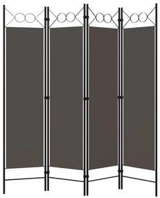 320704 vidaXL Paravan de cameră cu 4 panouri, antracit, 160x180 cm