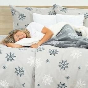 Lenjerie de pat din flanel 4Home Snow Romanță, 220x 200 cm, 2 buc. 70 x 90 cm, 220 x 200 cm, 2 buc. 70 x 90 cm