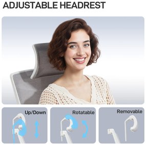 HOMCOM Scaun de Birou Ergonomic și Respirabil cu Suport Lombar Dinamic 4D, 64.5x62.5x112-122 cm, Multicolor | Aosom Romania