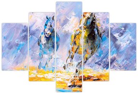 Tablou - Caii alergând, pictură în ulei (150x105 cm)