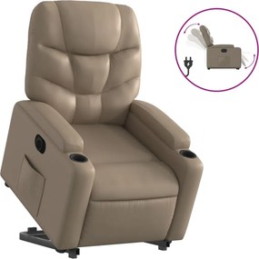 vidaXL Fotoliu rabatabil electric cu ridicare, cappuccino