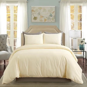 Lenjerie de pat matrimonial Premium Ranforce uni crem / 200x220 cm dimensiune standard