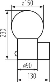 Kanlux 46081 - Lampă de perete pentru exterior cu senzor STONO, 1xE27/15W/230V, IP65, antracit