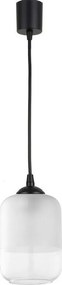 Brilagi - Lustră LED pe cablu RETRO GLASS 1xE27/60W/230V Ø 14 cm negru/alb