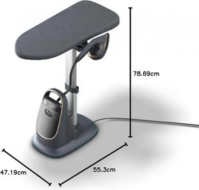 Aparat de calcat vertical cu abur Philips All-in-one 8500 AIS8540/80, 2200 W, 1,2 l, 6 bar, 90 g/min, 3 setari, OptimalTEMP, Masa reglabila, Gri inchis/Auriu