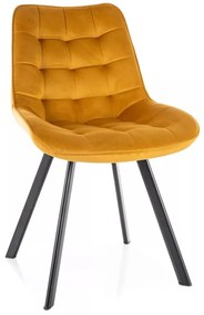 Scaun rotativ Monti velvet mustariu/negru Blu68