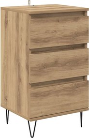 vidaXL Bufet Stejar Artizanal 40 x 35 x 70 cm Lemn Ingineresc și Fier