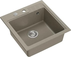 Chiuveta compozit incastrata Quadron Pop Peter 110 bej inchis 50x52 cm