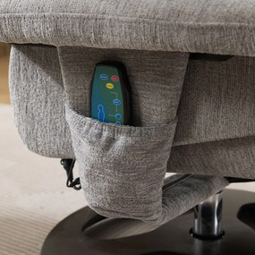 Fotoliu confortabil de relaxare cu funcție de masaj și încălzire, Gri | Aosom Romania