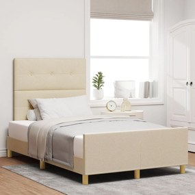 vidaXL Cadru de pat, crem, 120x200 cm, textil