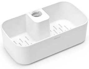 Organizator de duș Brabantia ReNew 1004187, 7.5x13.3x24.4 cm, Fund cu găuri de apă, Rezistent la coroziune, Alb