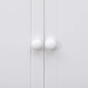 Dulap de baie, alb, 46 x 24 x 116 cm, lemn de paulownia 1, Alb, 1