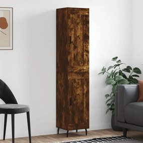 vidaXL Dulap înalt, stejar fumuriu, 34,5x34x180 cm, lemn prelucrat
