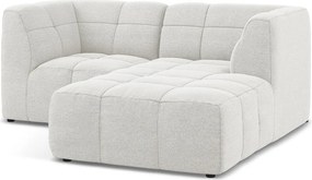 Colțar alb cu tapițerie din țesătură bouclé (cu colț pe partea dreaptă/cu șezlong) Aloha – Makamii