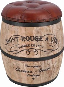 Scaun bar tip butoi de vin, cu spatiu de depozitare – Mont-Rouge à Vin