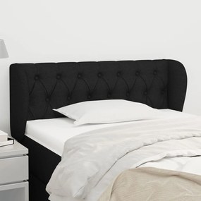 3117472 vidaXL Tăblie de pat cu aripioare negru 103x23x78/88 cm textil