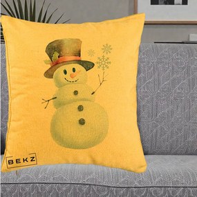 Perna Decorativa Om de Zapada cu Joben si Vasc, 40x40 cm, Galben, Husa Detasabila, Perna Inclusa, BEKZ®
