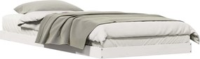 vidaXL Cadru de pat de podea Alb 213.5 x 104 x 9 cm Lemn de pin masiv