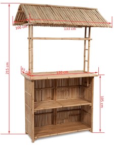 Set mobilier de bar, 3 piese, lemn de bambus