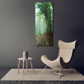 Pictura pe sticlă acrilică Ceață în pădure