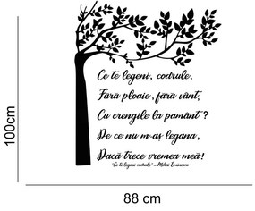 Sticker perete Citat Mihai Eminescu