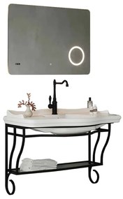 Set Mobilier Baie Suspendat Greyson, Model G1, Alb/Negru Alb