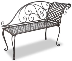 40717 vidaXL Bancă șezlong de grădină, maro învechit, 128 cm, oțel
