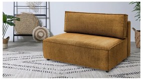 Modul pentru canapea galben muștar cu tapițerie din catifea reiată (de mijloc) Nihad modular – Bobochic Paris