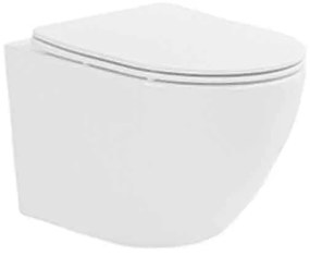 Set vas WC suspendat Fluminia Ricci Tornado spalare cu vartej 36 x 49 cm alb
