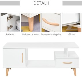 Masuta de sufragerie HOMCOM cu usa si sertar, 100x50x40cm | Aosom RO