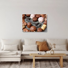 Tablou pe sticlă cu ciocolată și chei (70x50 cm)