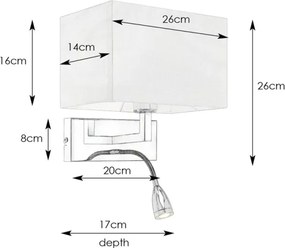 Aplică LED Markslöjd 106308 SAVOY LED/3W+E27/60W/230V