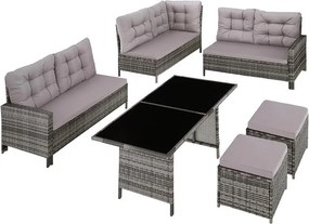 Set luxos mobilier de grădină din ratan Avenberg BARLETTA gri/gri deschis