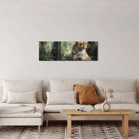 Tablou cu vulpe (cu ceas) (90x30 cm)