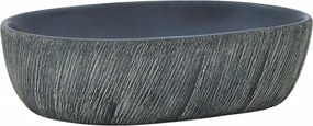 vidaXL Lavoar de blat, negru și gri, 47x33x13 cm, ceramică, oval