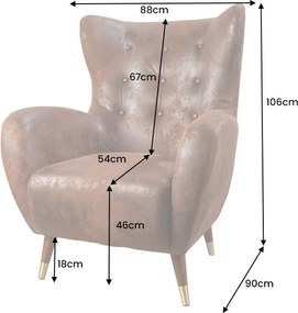 Fotoliu Clasic, Microfibra, Maro Antic, Don