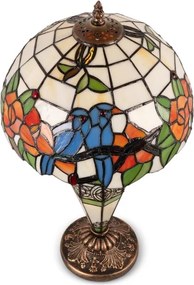 BRILAGI - Lampă de masă Tiffany din vitralii JUNGLE 1xE27/60W/230V + 1xE14/40W
